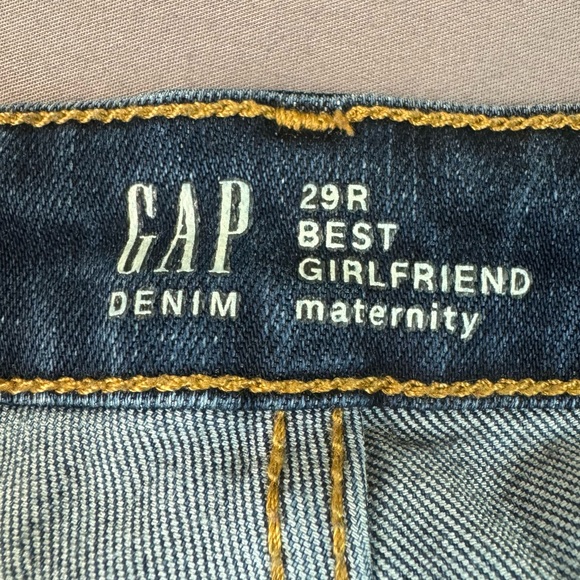 GAP pants women 29R low rise elastic waist girlfriend maternity jeans blue - Picture 6 of 10
